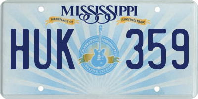 MS license plate HUK359