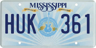 MS license plate HUK361