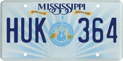 MS license plate HUK364