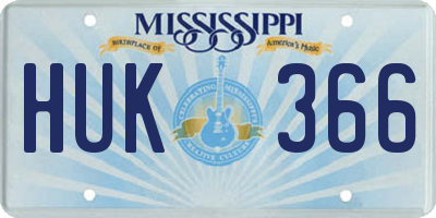 MS license plate HUK366