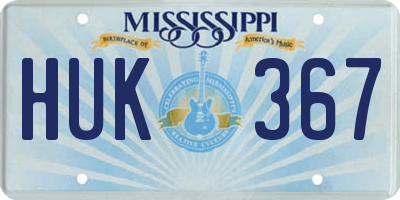 MS license plate HUK367
