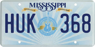 MS license plate HUK368