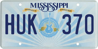 MS license plate HUK370