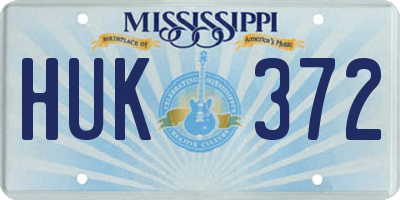 MS license plate HUK372