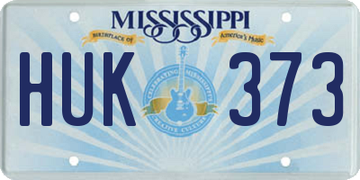 MS license plate HUK373
