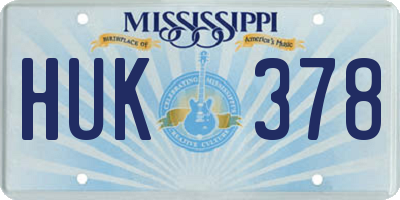 MS license plate HUK378