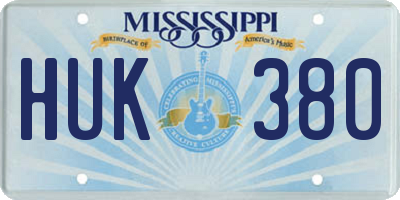 MS license plate HUK380