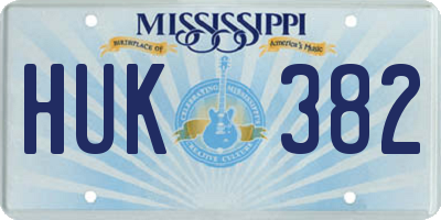 MS license plate HUK382