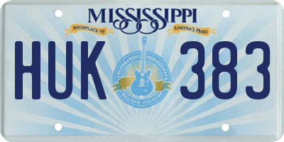 MS license plate HUK383