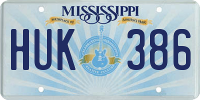 MS license plate HUK386