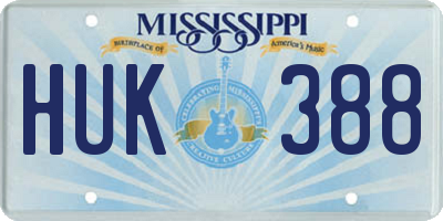 MS license plate HUK388