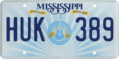 MS license plate HUK389