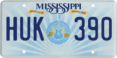 MS license plate HUK390