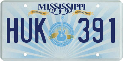 MS license plate HUK391
