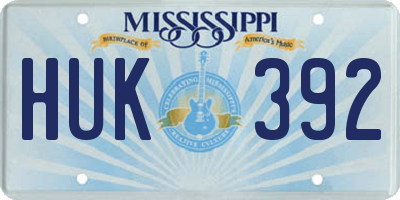 MS license plate HUK392