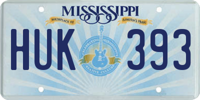 MS license plate HUK393