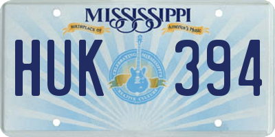 MS license plate HUK394