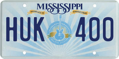 MS license plate HUK400