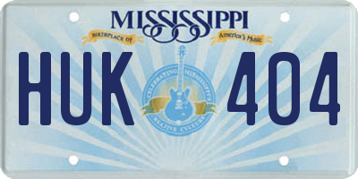 MS license plate HUK404