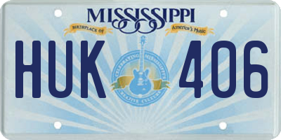 MS license plate HUK406