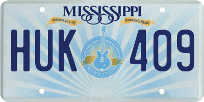 MS license plate HUK409