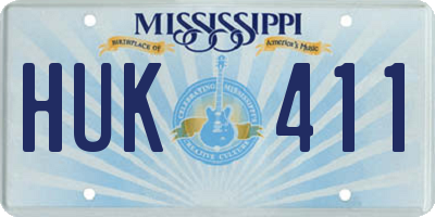 MS license plate HUK411