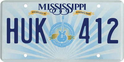 MS license plate HUK412