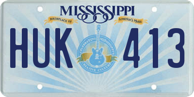 MS license plate HUK413