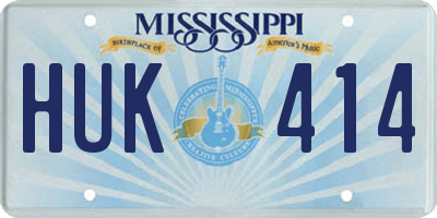 MS license plate HUK414
