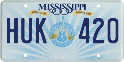 MS license plate HUK420