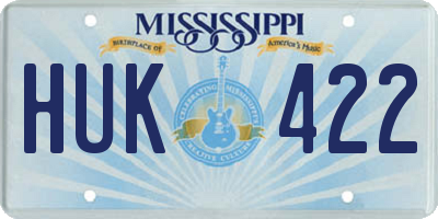 MS license plate HUK422