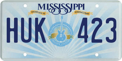 MS license plate HUK423