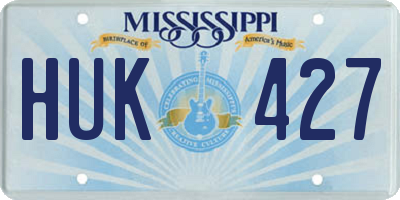 MS license plate HUK427