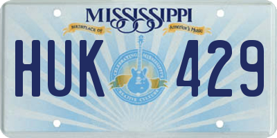 MS license plate HUK429