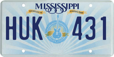 MS license plate HUK431