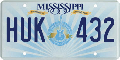 MS license plate HUK432