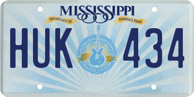MS license plate HUK434