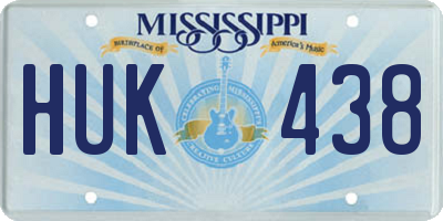 MS license plate HUK438