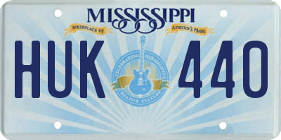 MS license plate HUK440