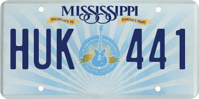 MS license plate HUK441