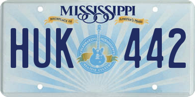 MS license plate HUK442