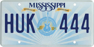 MS license plate HUK444