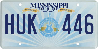 MS license plate HUK446