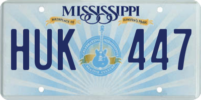 MS license plate HUK447