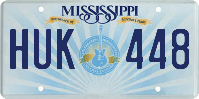 MS license plate HUK448