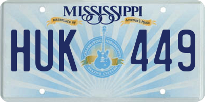 MS license plate HUK449