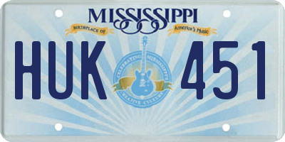 MS license plate HUK451