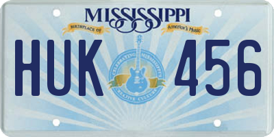 MS license plate HUK456
