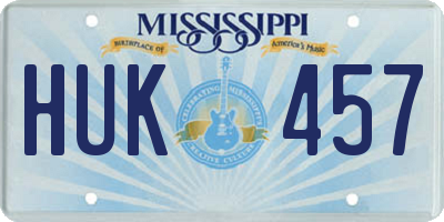 MS license plate HUK457