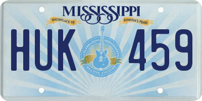 MS license plate HUK459
